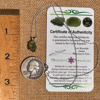 Moldavite Necklace Sterling Silver #7455-Moldavite Life