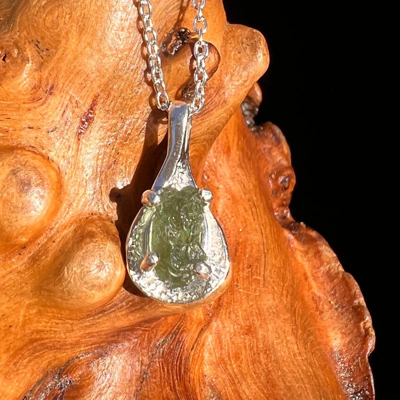Moldavite Necklace Sterling Silver #7476-Moldavite Life