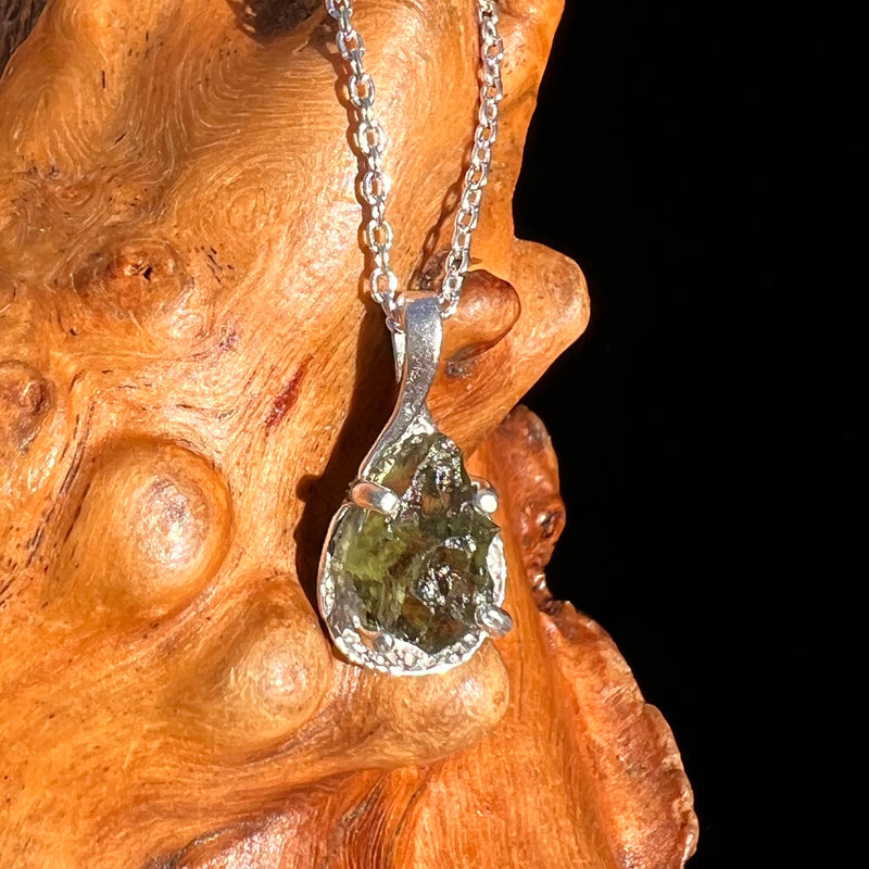 Moldavite Necklace Sterling Silver #7477-Moldavite Life