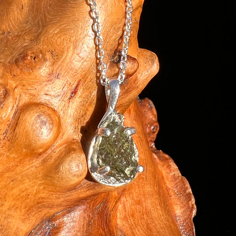 Moldavite Necklace Sterling Silver #7478-Moldavite Life