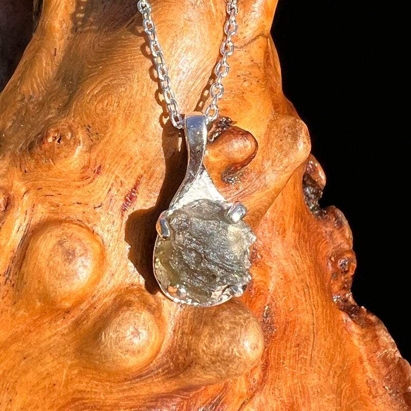 Moldavite Necklace Sterling Silver #7479-Moldavite Life