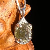 Moldavite Necklace Sterling Silver #7480-Moldavite Life