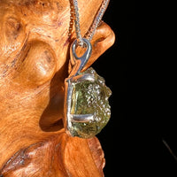 Moldavite Necklace Sterling Silver #7481-Moldavite Life