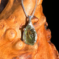Moldavite Necklace Sterling Silver #7481-Moldavite Life