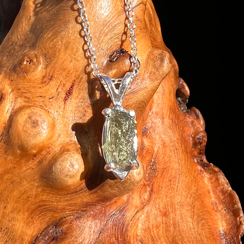 Moldavite Necklace Sterling Silver #7564-Moldavite Life