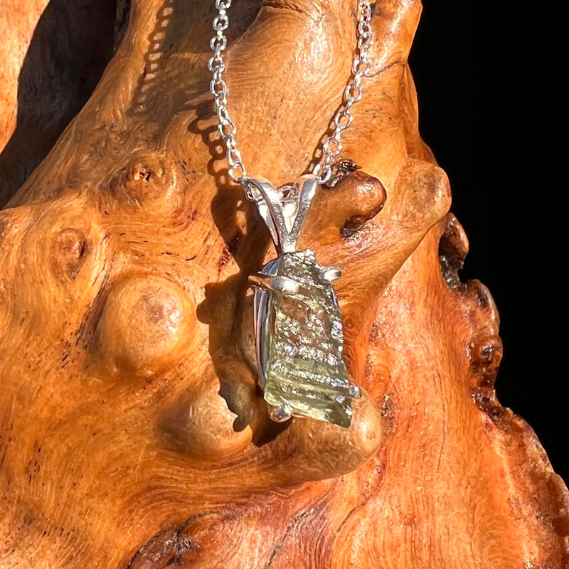Moldavite Necklace Sterling Silver #7565-Moldavite Life
