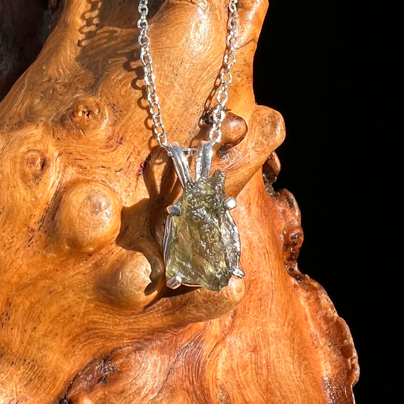 Moldavite Necklace Sterling Silver #7566-Moldavite Life
