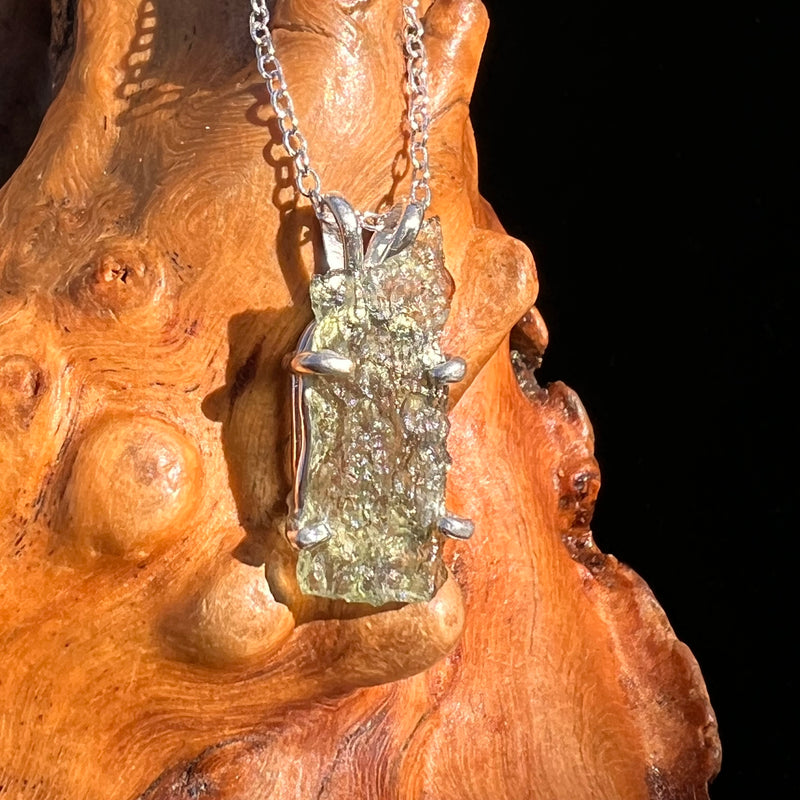 Moldavite Necklace Sterling Silver #7568-Moldavite Life