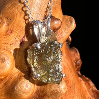 Moldavite Necklace Sterling Silver #7569-Moldavite Life