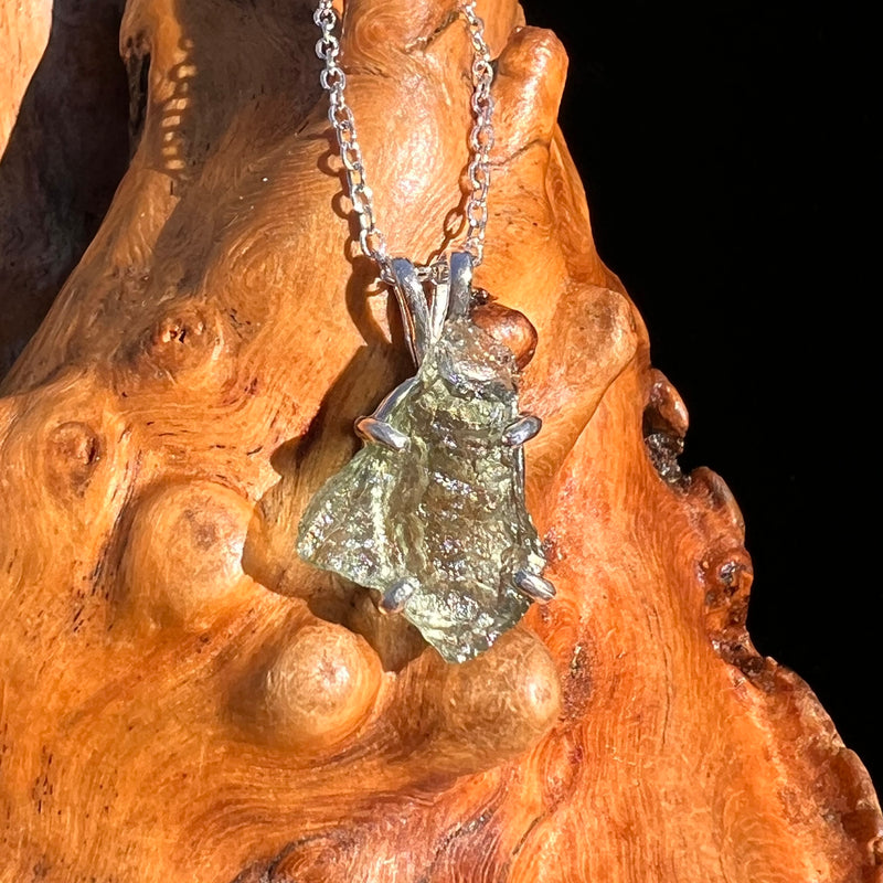Moldavite Necklace Sterling Silver #7570-Moldavite Life