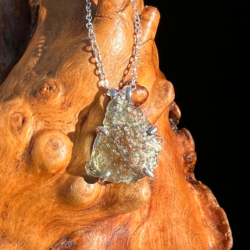 Moldavite Necklace Sterling Silver #7571-Moldavite Life