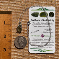 Moldavite Necklace Sterling Silver #7572-Moldavite Life