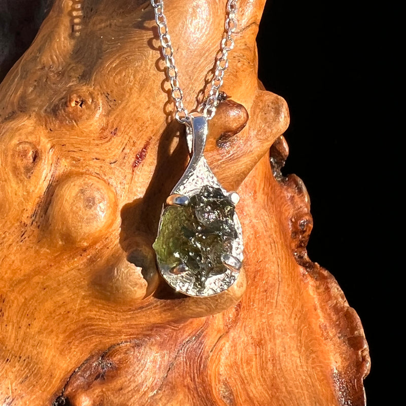 Moldavite Necklace Sterling Silver #7573-Moldavite Life
