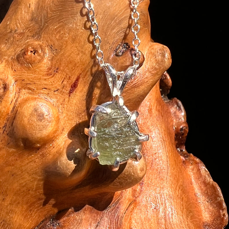 Moldavite Necklace Sterling Silver #7803-Moldavite Life