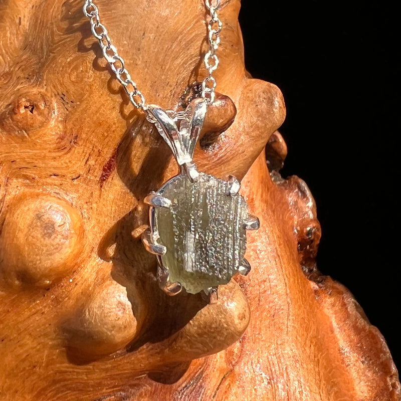 Moldavite Necklace Sterling Silver #7805-Moldavite Life