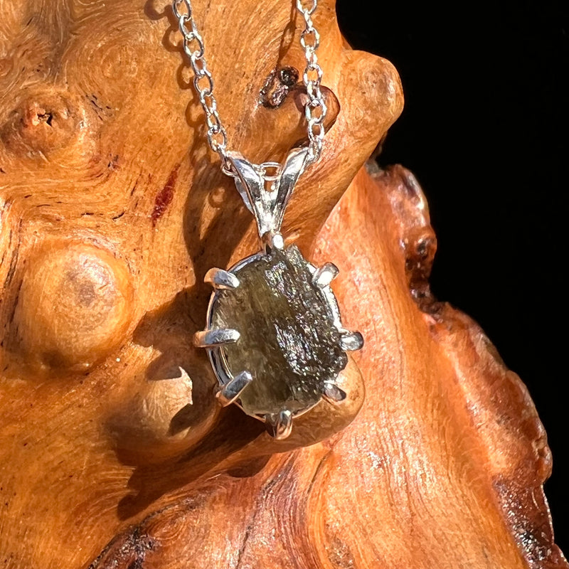 Moldavite Necklace Sterling Silver #7806-Moldavite Life