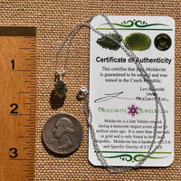 Moldavite Necklace Sterling Silver #7807-Moldavite Life