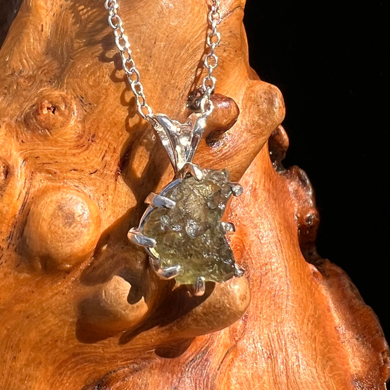 Moldavite Necklace Sterling Silver #7808-Moldavite Life