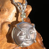 Moldavite & New Moon Moonstone Pendant Silver #5029-Moldavite Life