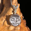 Moldavite & New Moon Moonstone Pendant Silver #5030-Moldavite Life