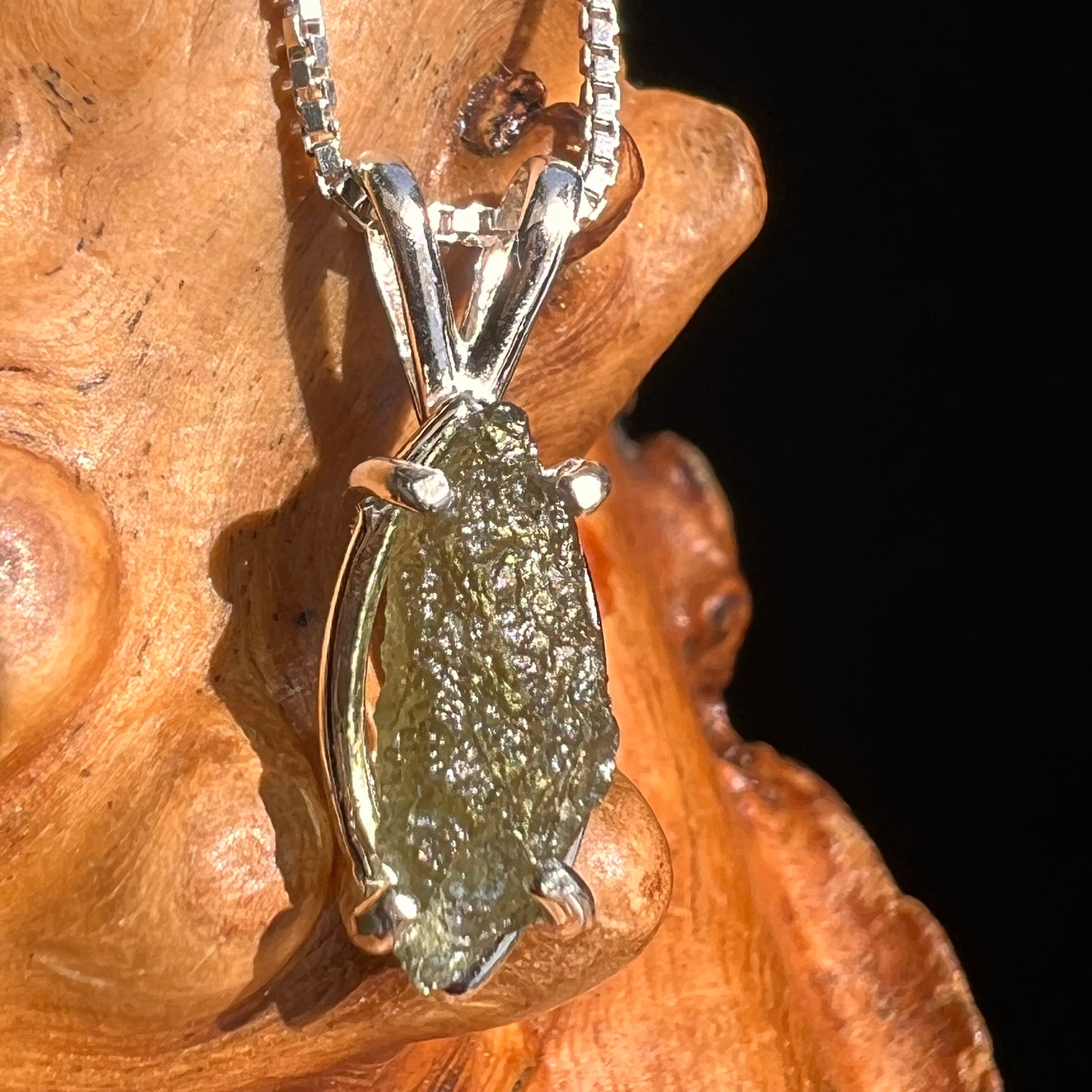 Moldavite Pendant Sterling Silver #5419-Moldavite Life