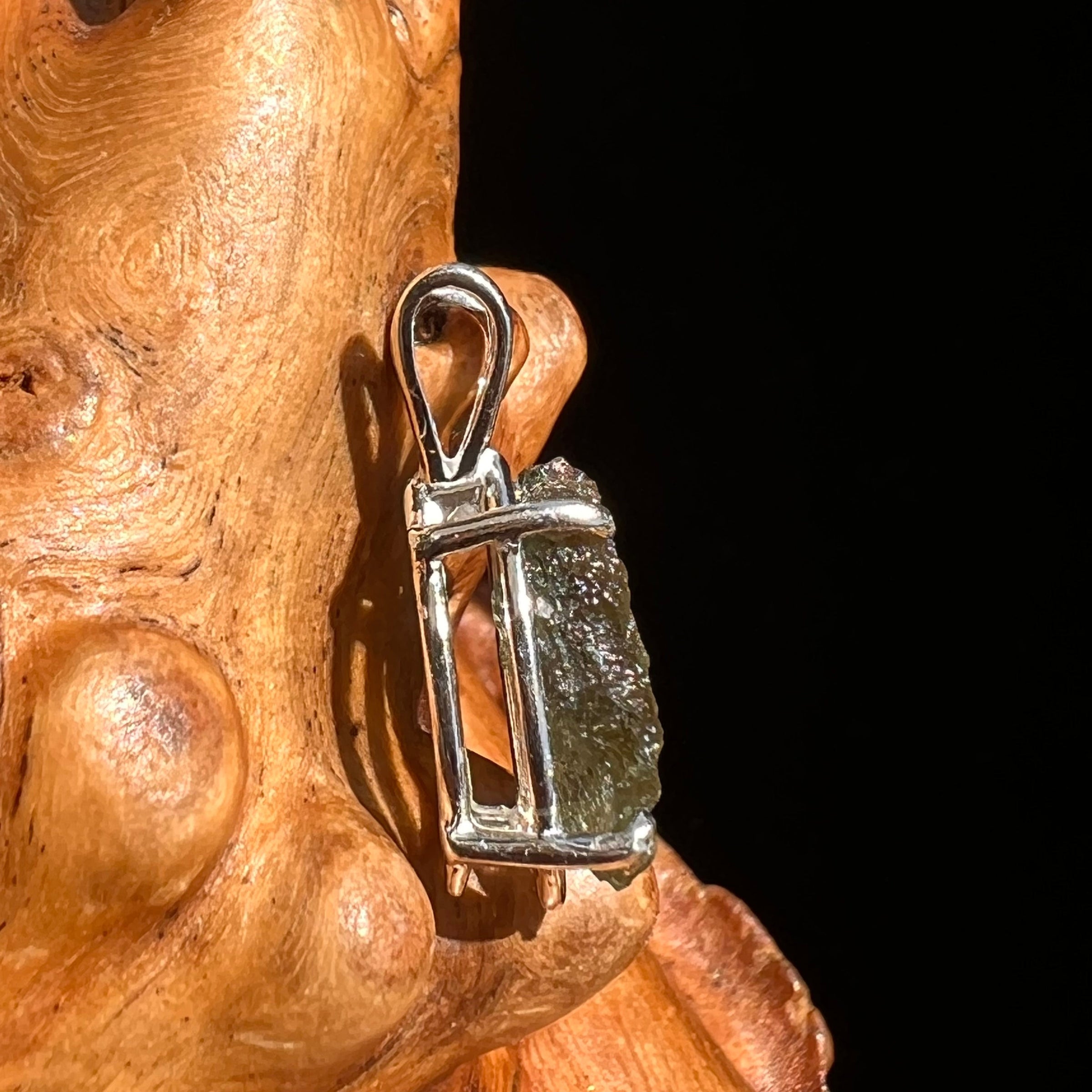 Moldavite Pendant Sterling Silver #5419-Moldavite Life