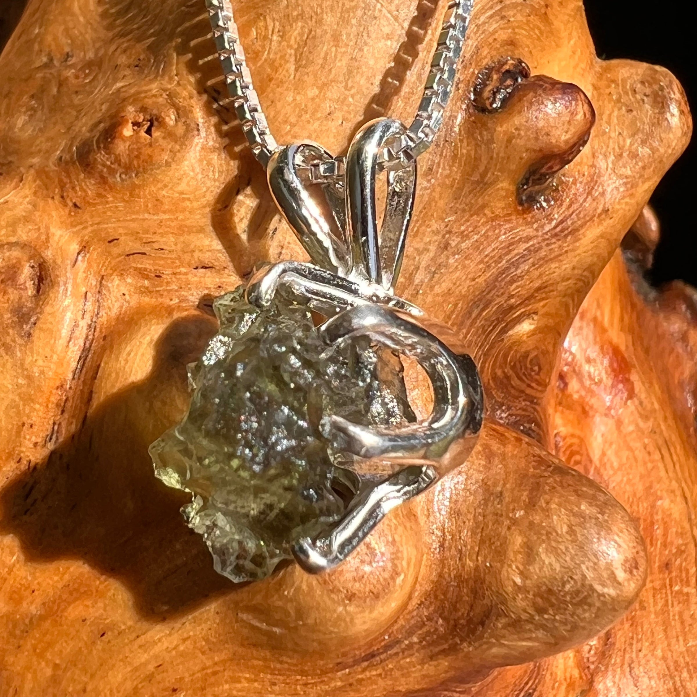 Moldavite Pendant Sterling Silver #5423-Moldavite Life