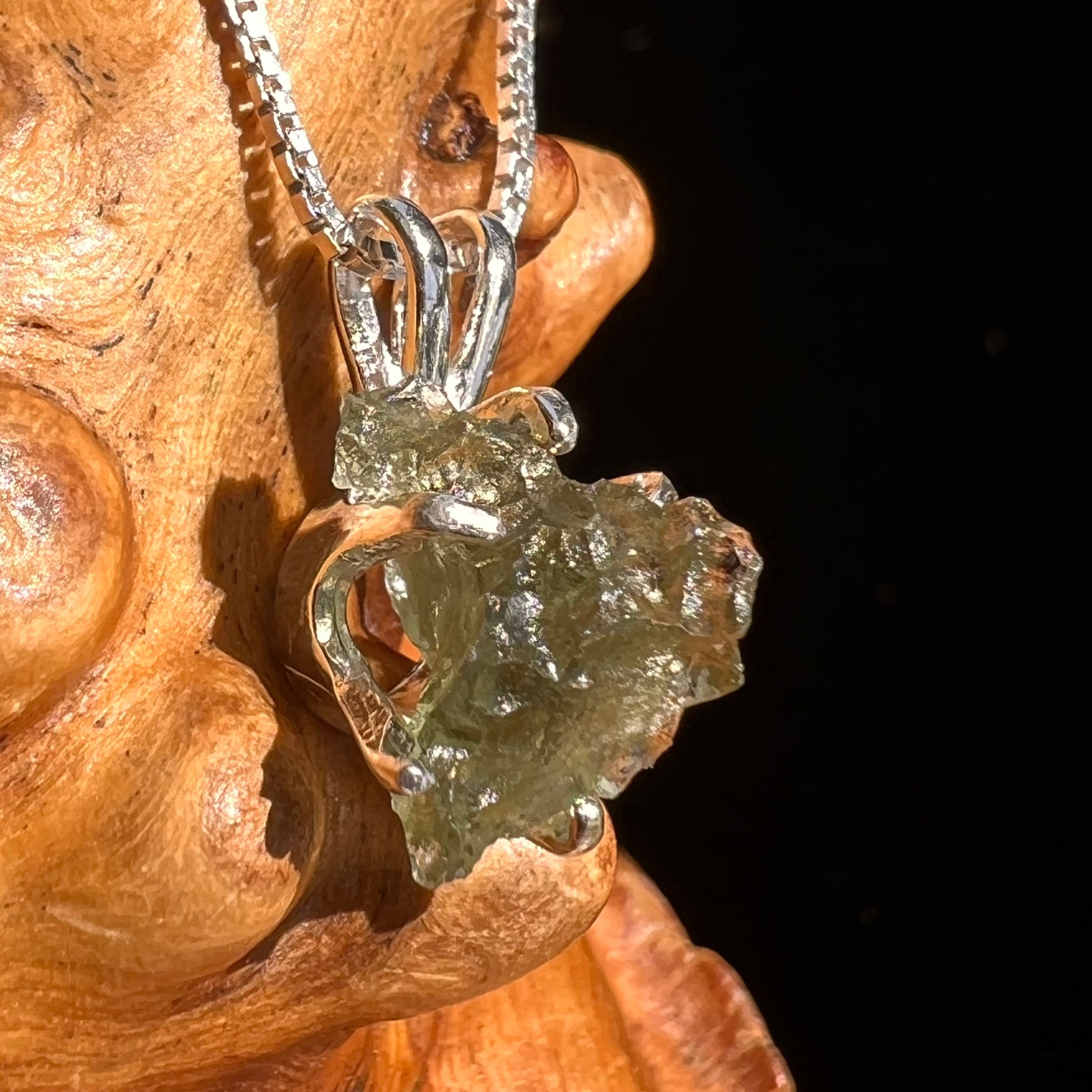 Moldavite Pendant Sterling Silver #5423-Moldavite Life