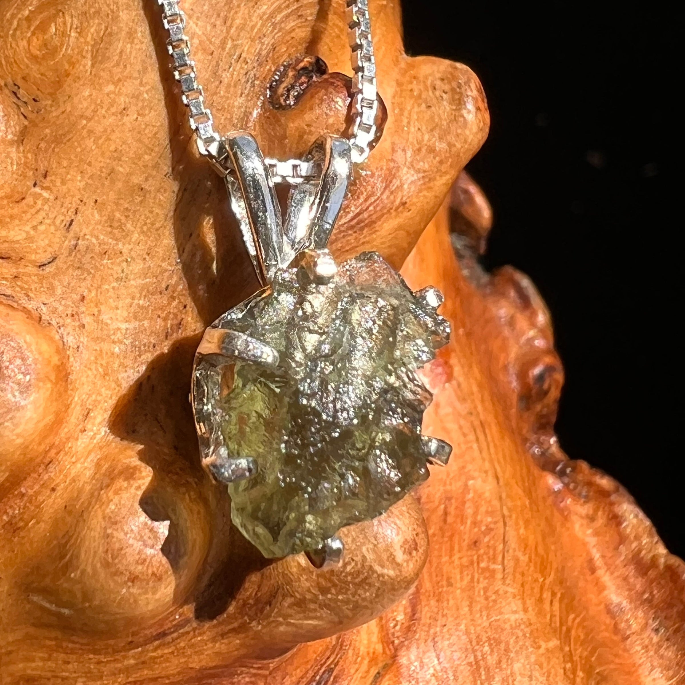 Moldavite Pendant Sterling Silver #5424-Moldavite Life