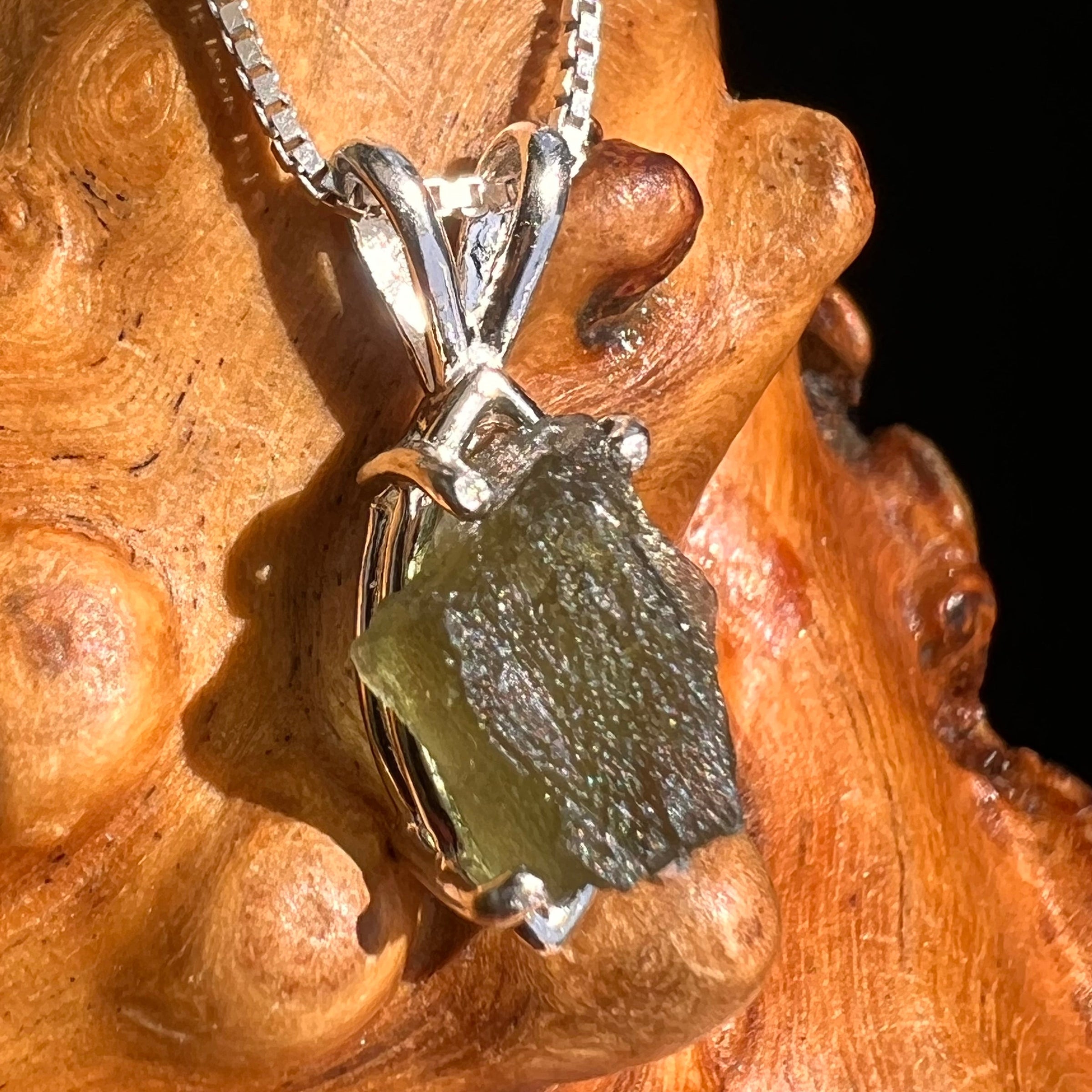 Moldavite Pendant Sterling Silver #5426-Moldavite Life