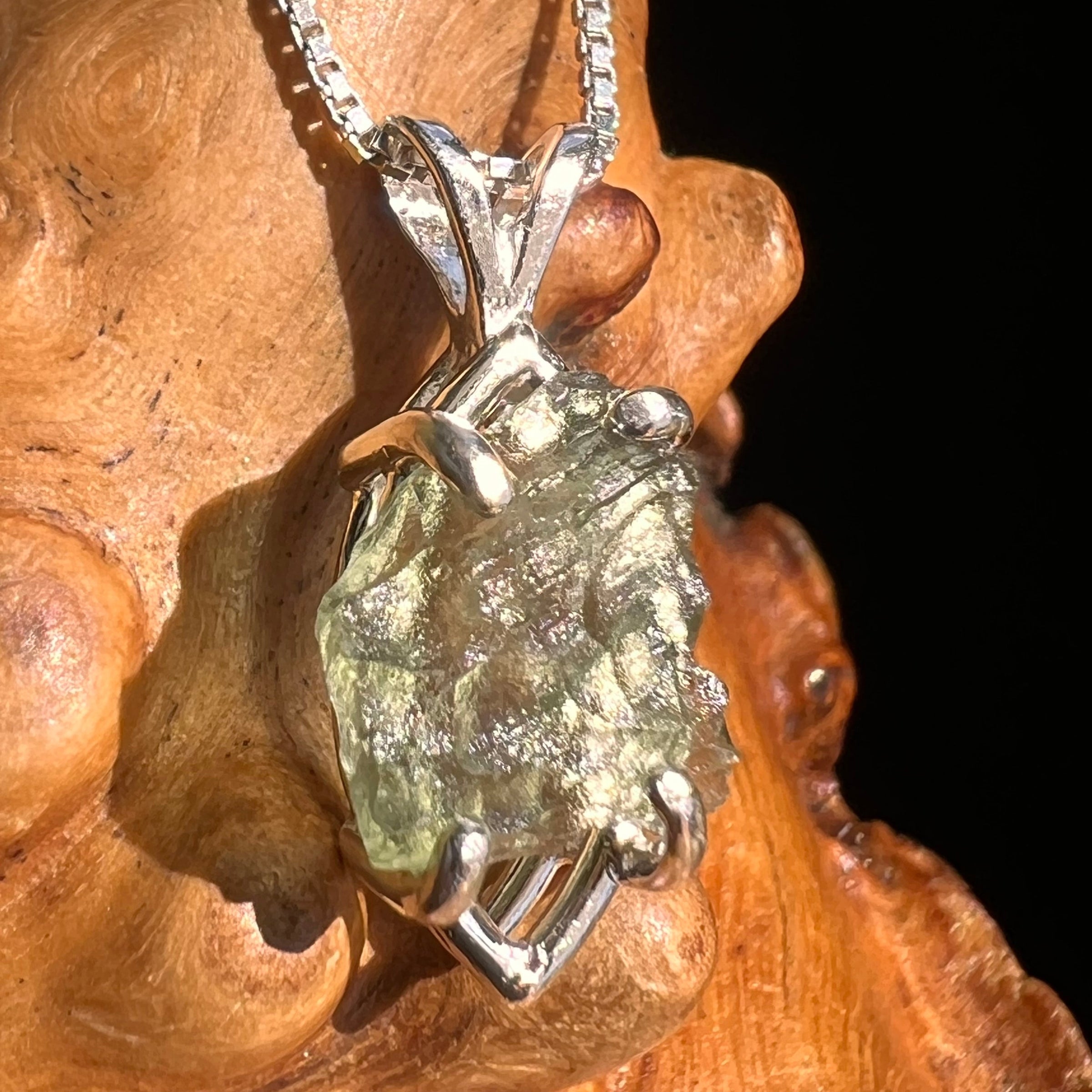 Moldavite Pendant Sterling Silver #5427-Moldavite Life