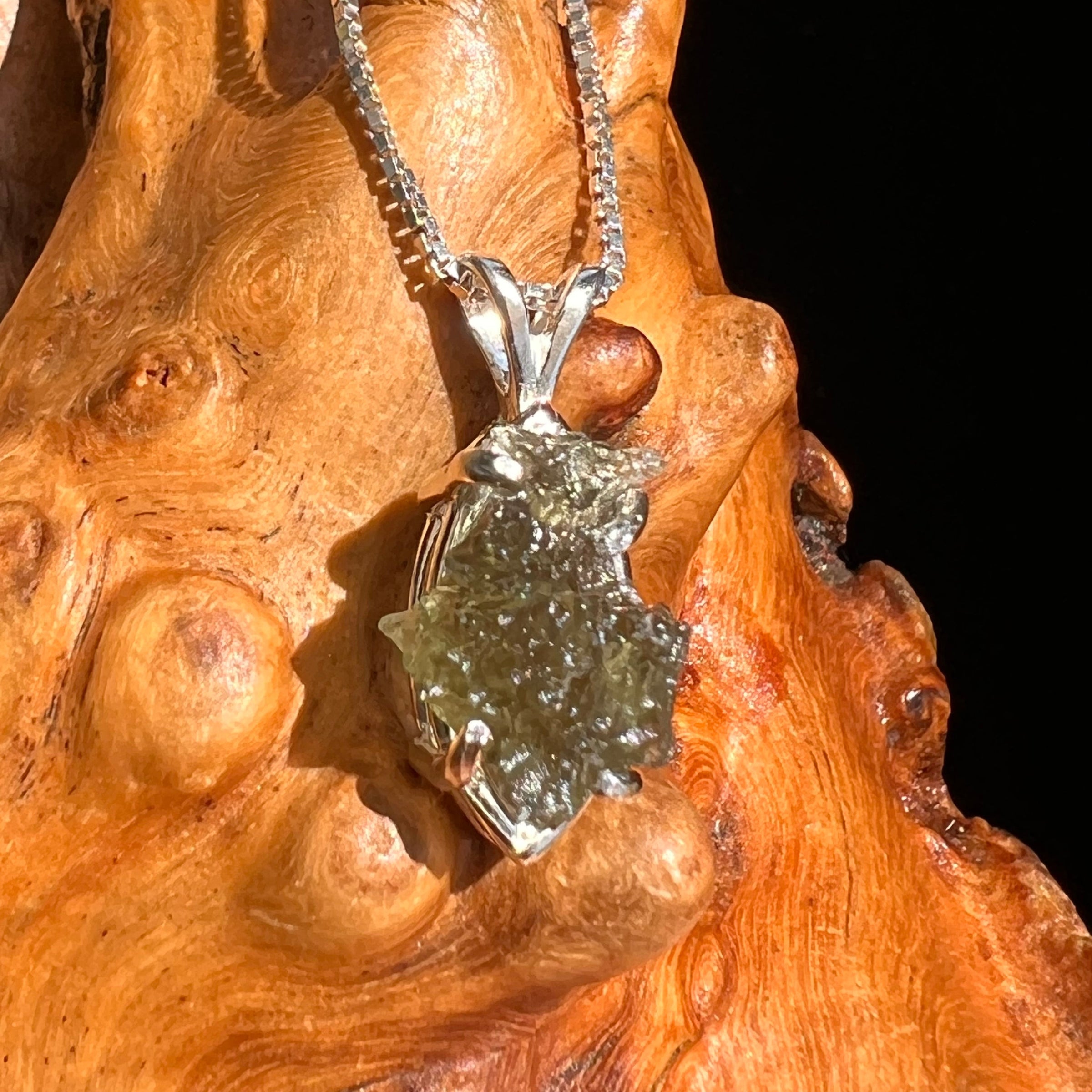 Moldavite Pendant Sterling Silver #5428-Moldavite Life