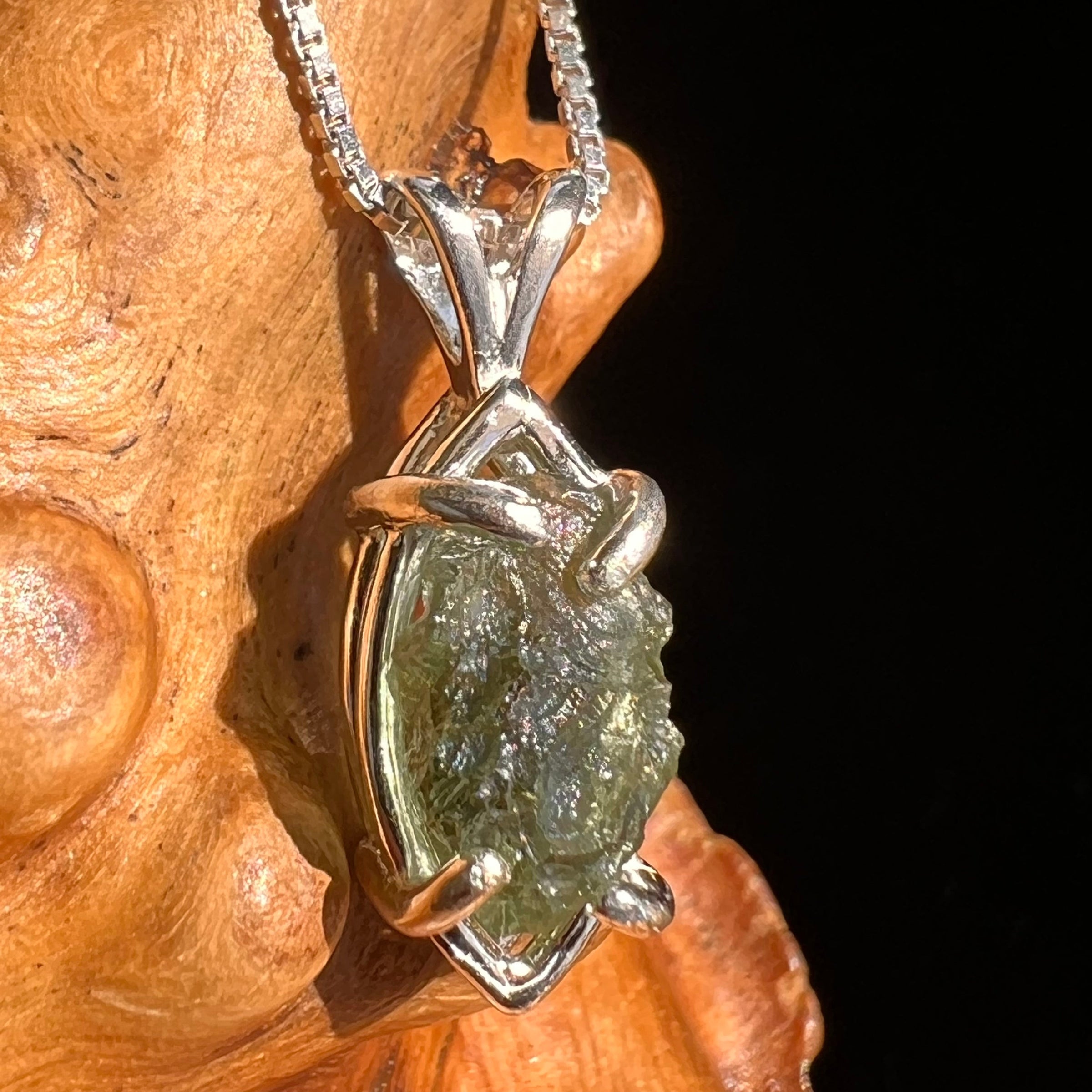 Moldavite Pendant Sterling Silver #5430-Moldavite Life