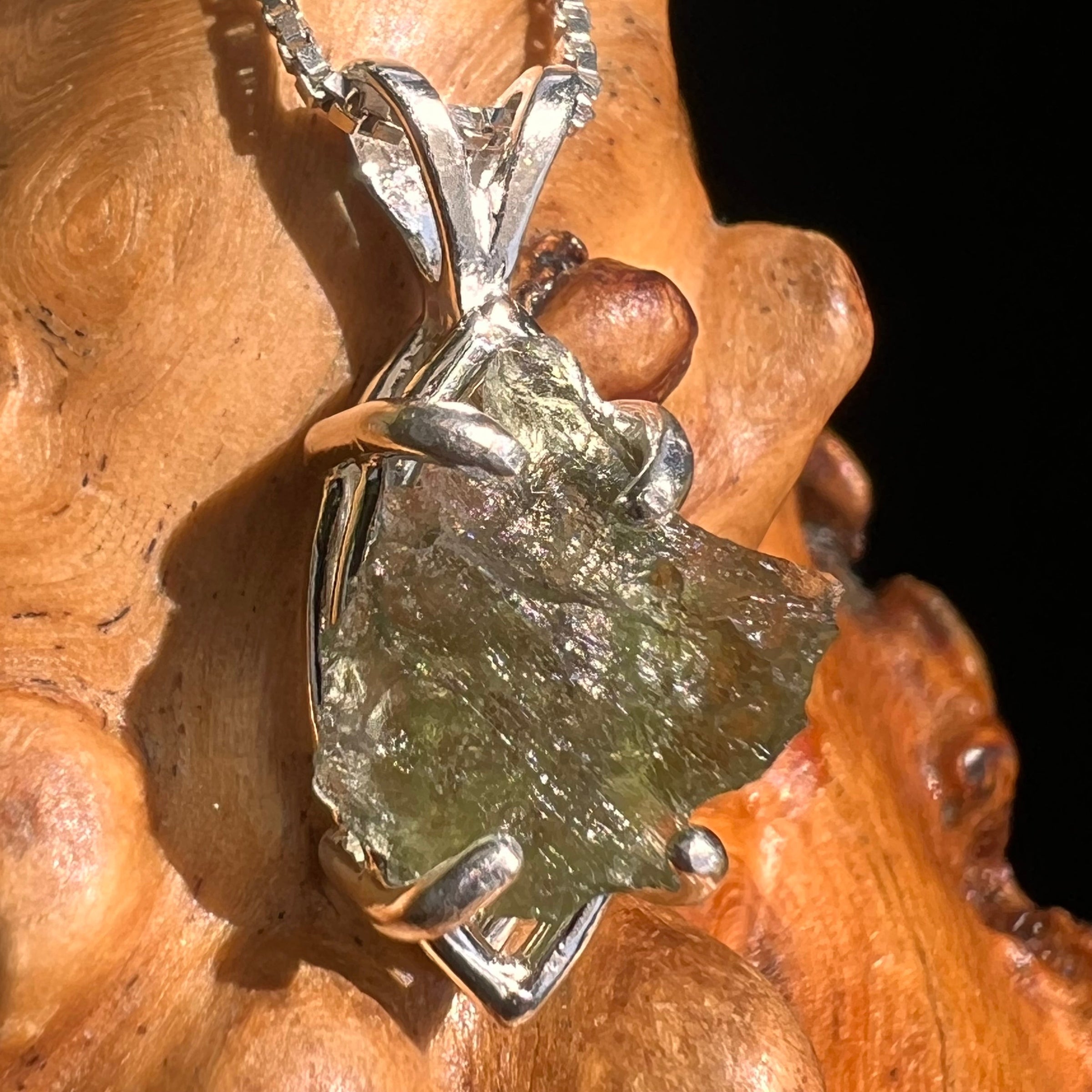 Moldavite Pendant Sterling Silver #5431-Moldavite Life