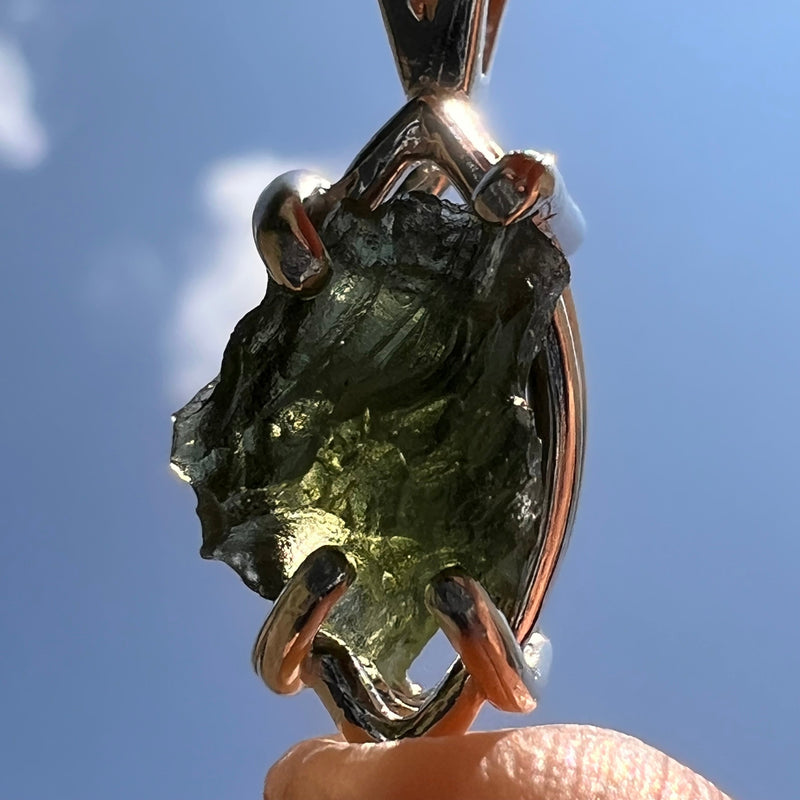 Moldavite Pendant Sterling Silver #5434-Moldavite Life