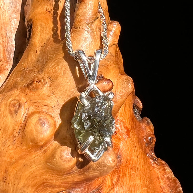 Moldavite Pendant Sterling Silver #5434-Moldavite Life