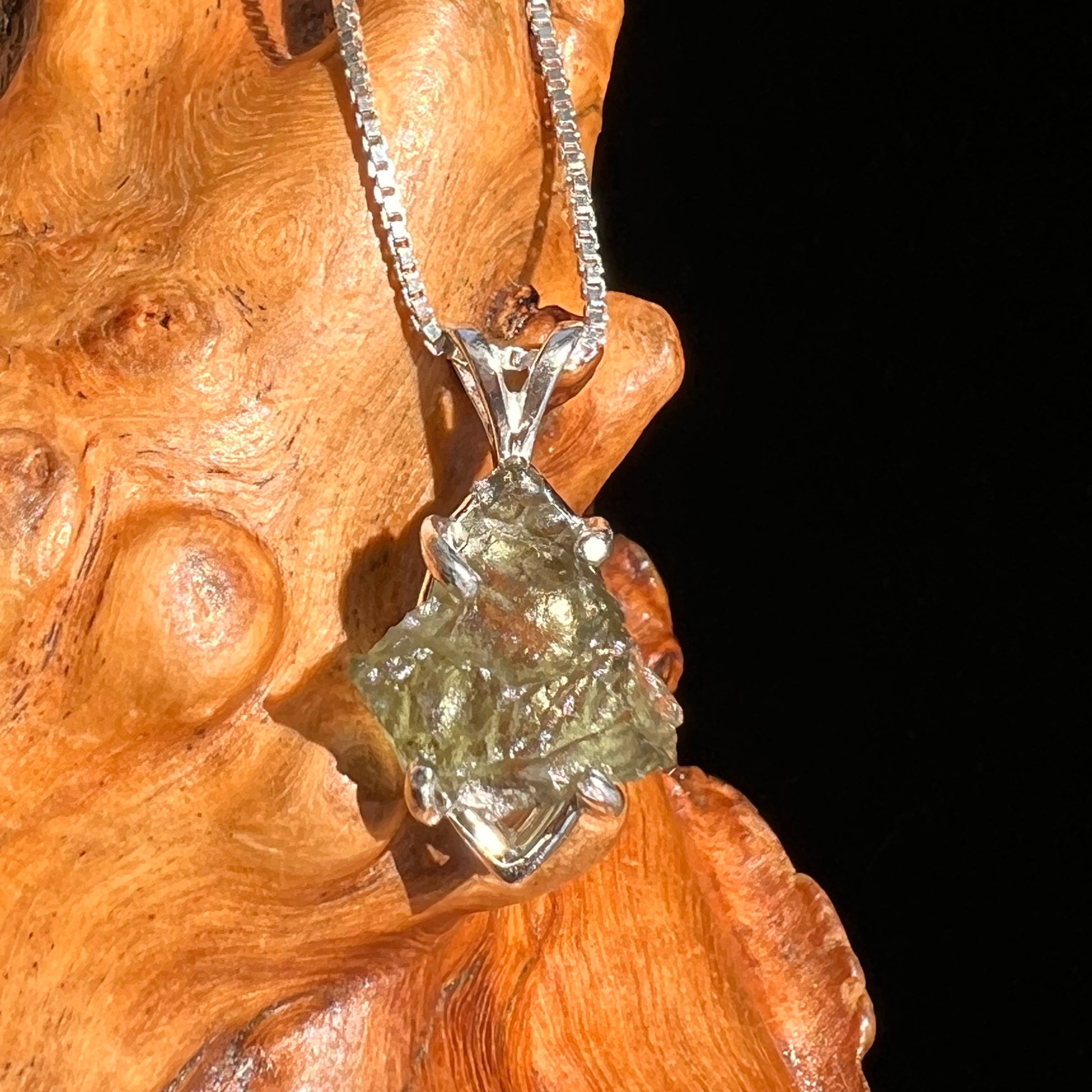 Moldavite Pendant Sterling Silver #5435-Moldavite Life