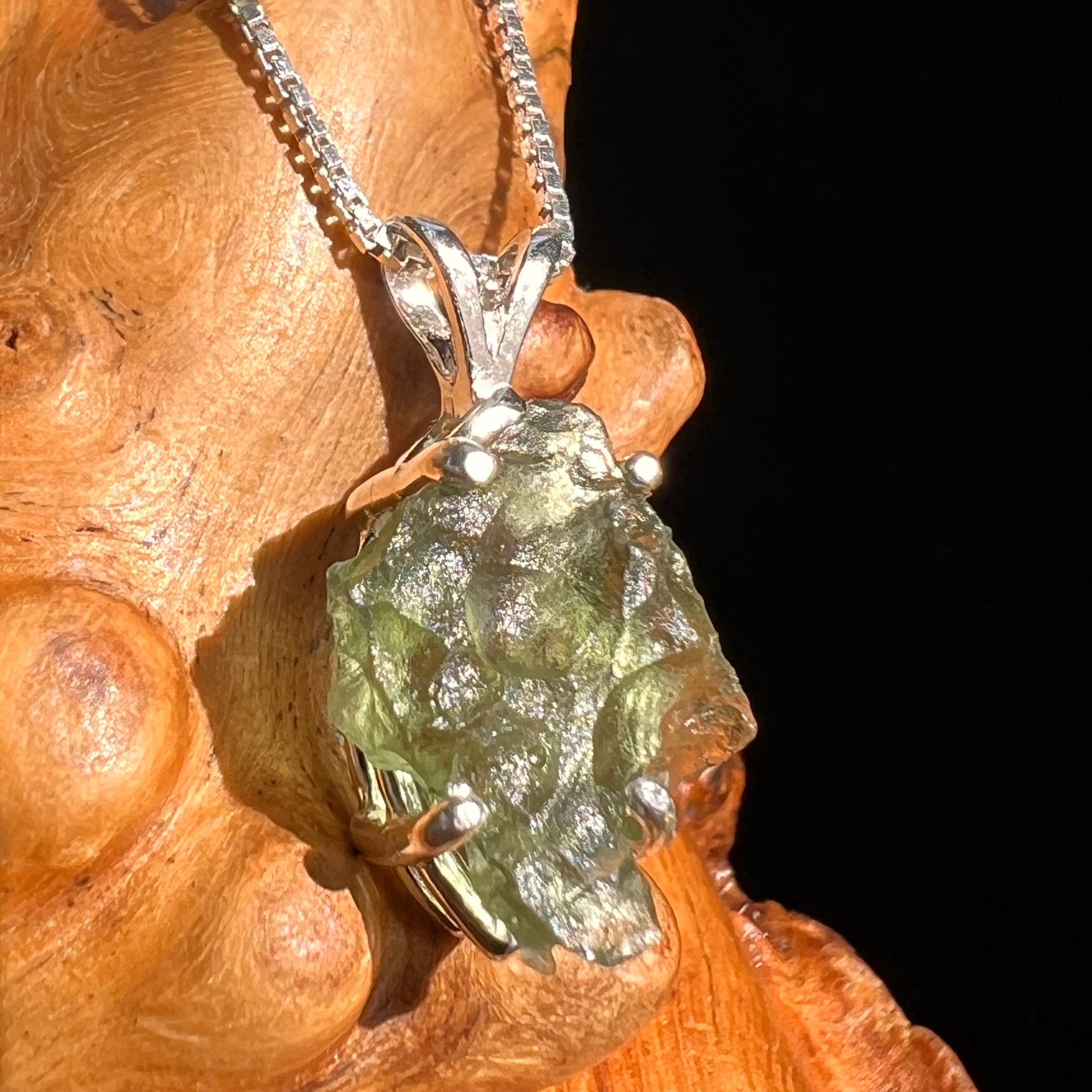 Moldavite Pendant Sterling Silver #5436-Moldavite Life