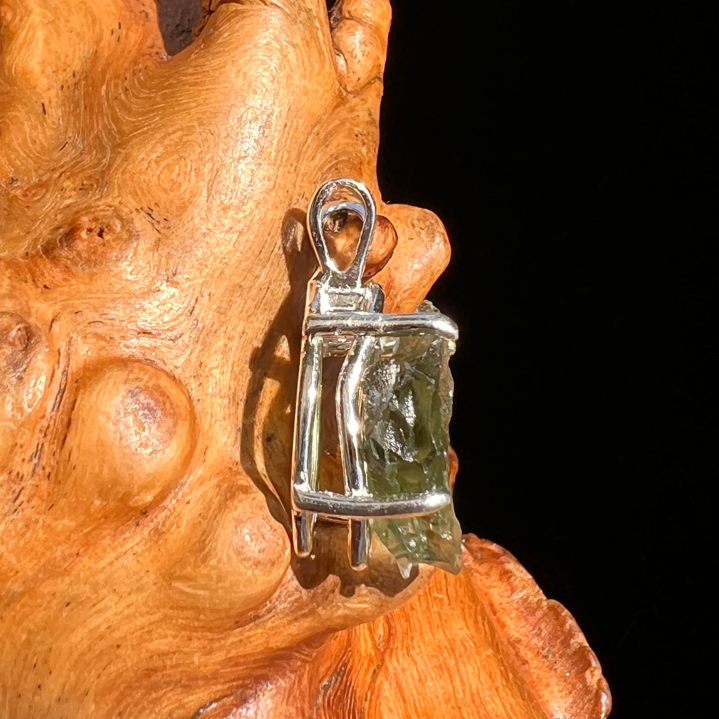 Moldavite Pendant Sterling Silver #5436-Moldavite Life