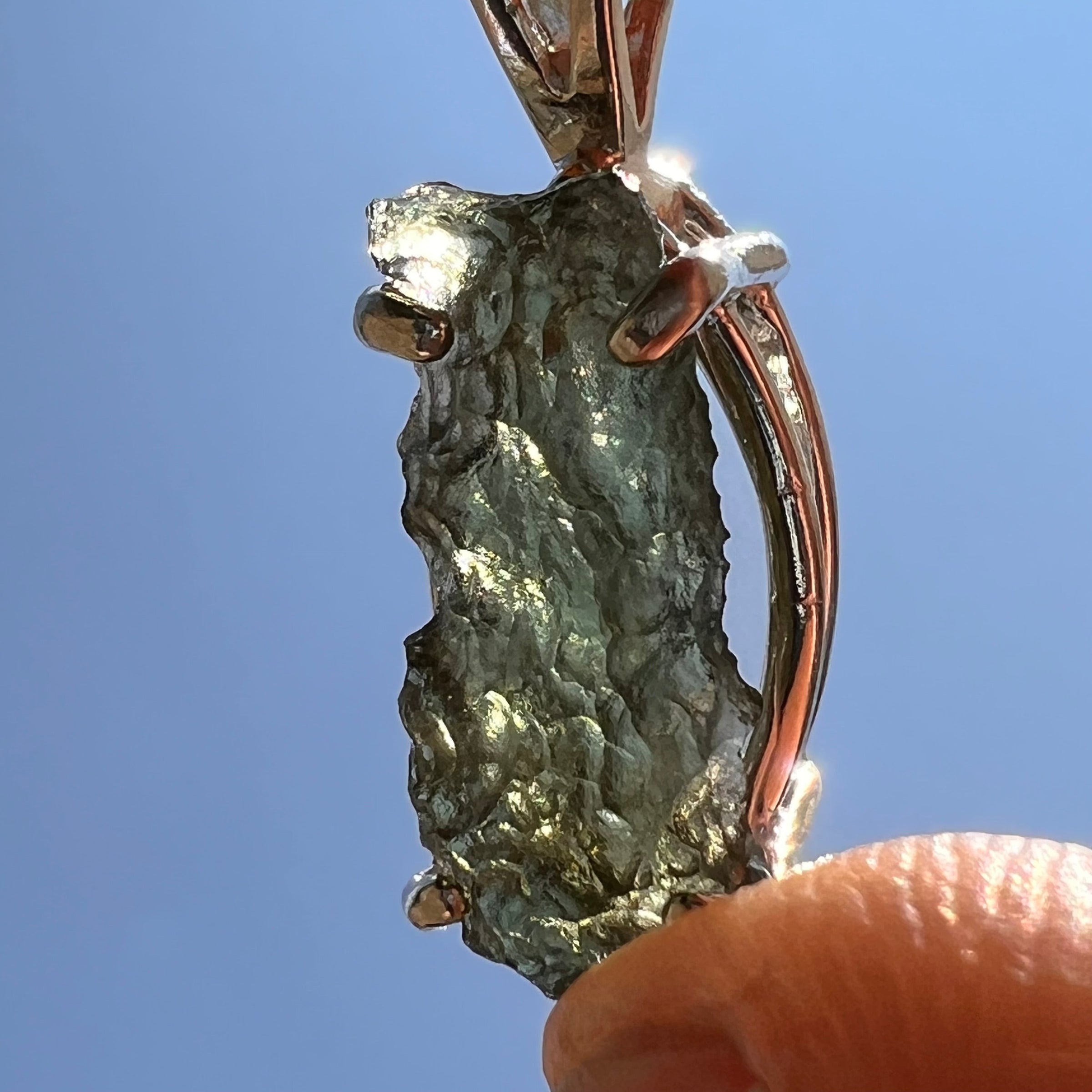 Moldavite Pendant Sterling Silver #5442-Moldavite Life