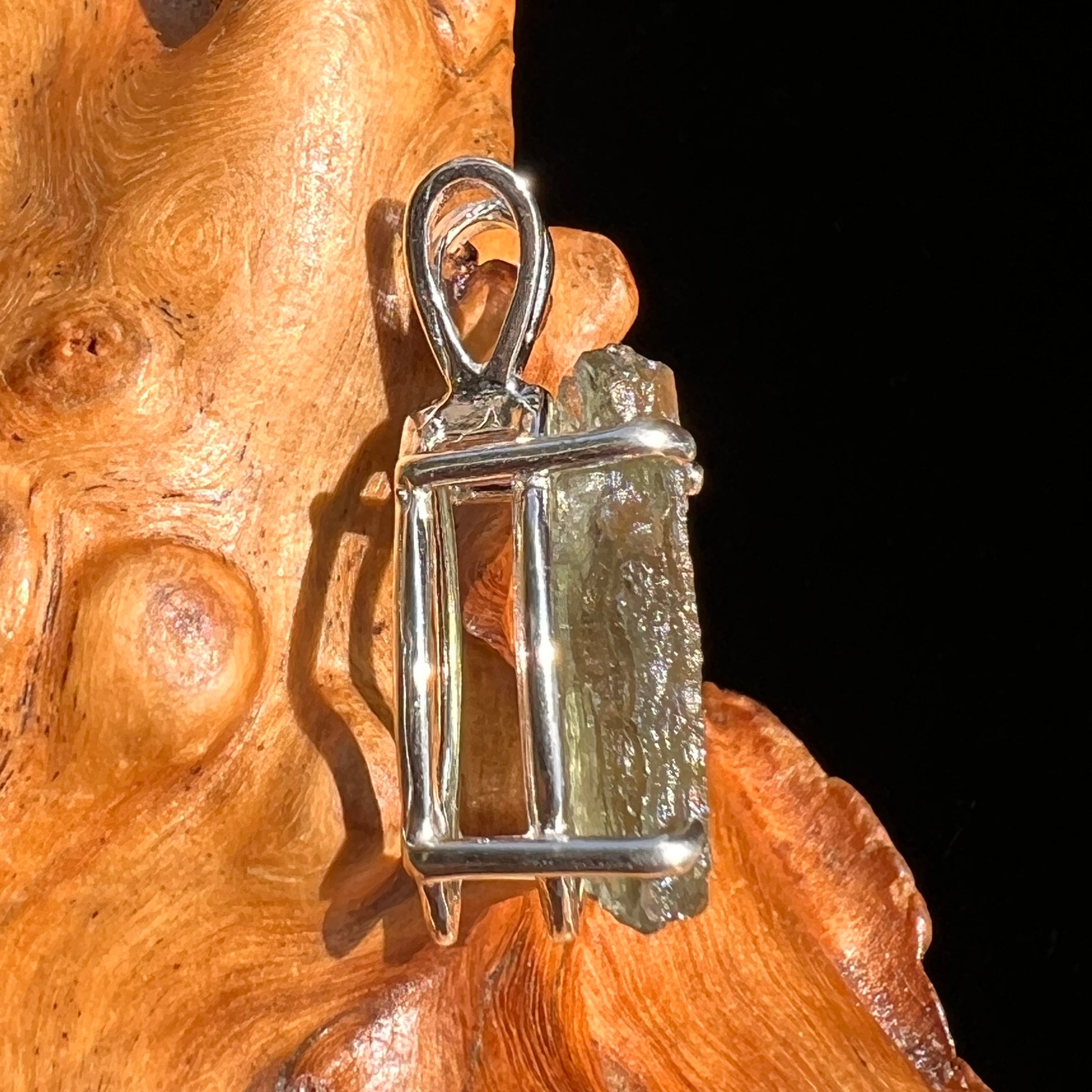 Moldavite Pendant Sterling Silver #5443-Moldavite Life