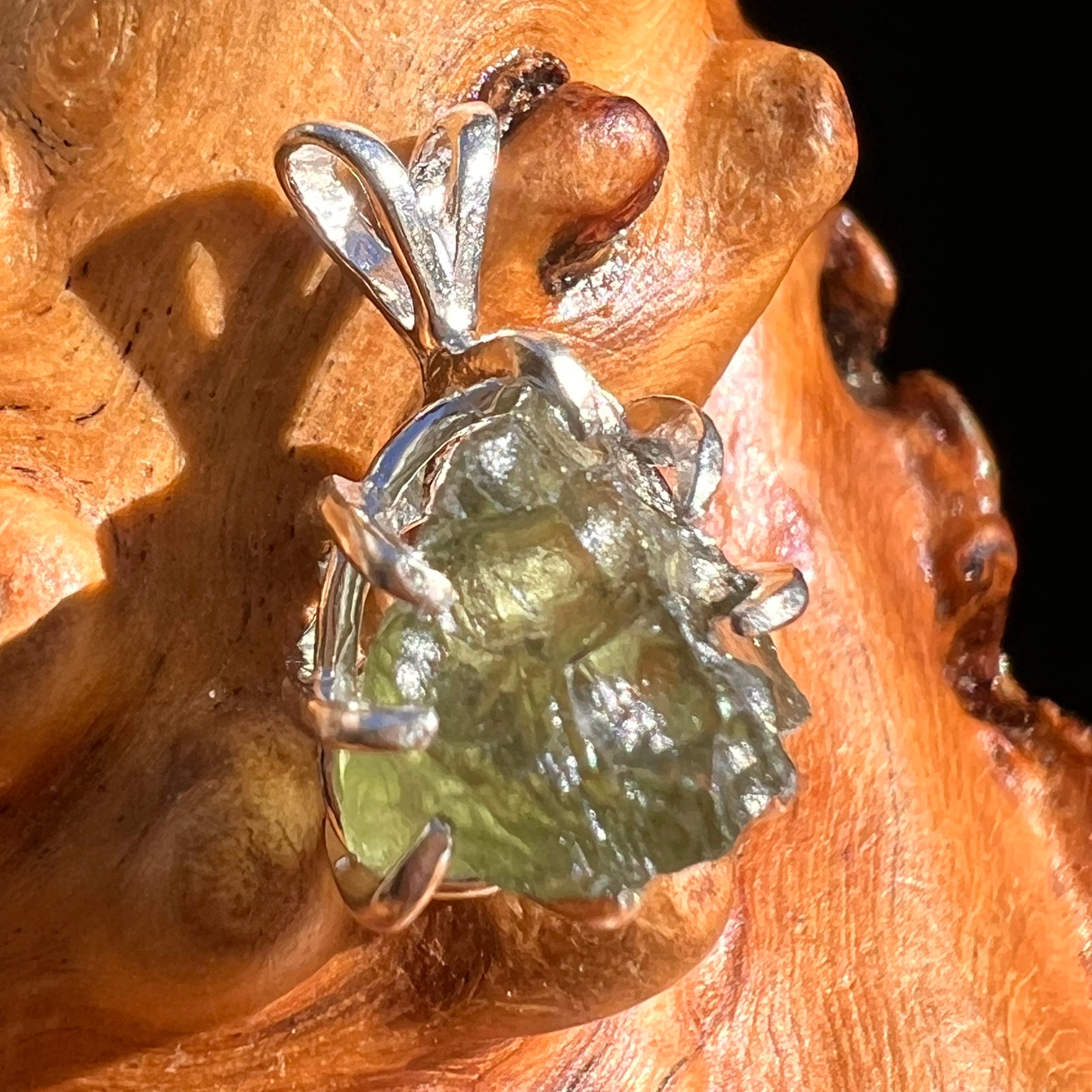 Moldavite Pendant Sterling Silver #5841-Moldavite Life