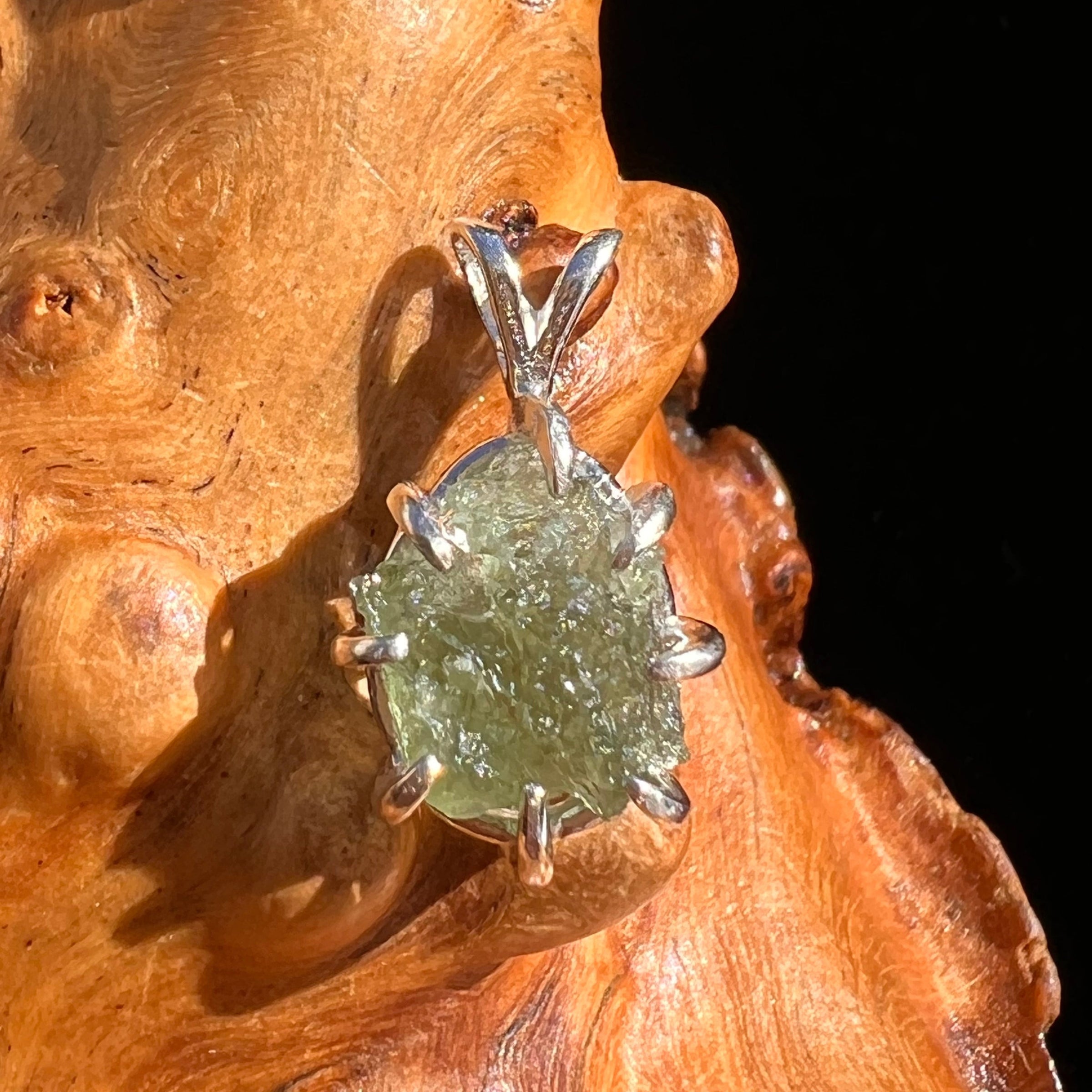Moldavite Pendant Sterling Silver #5842-Moldavite Life