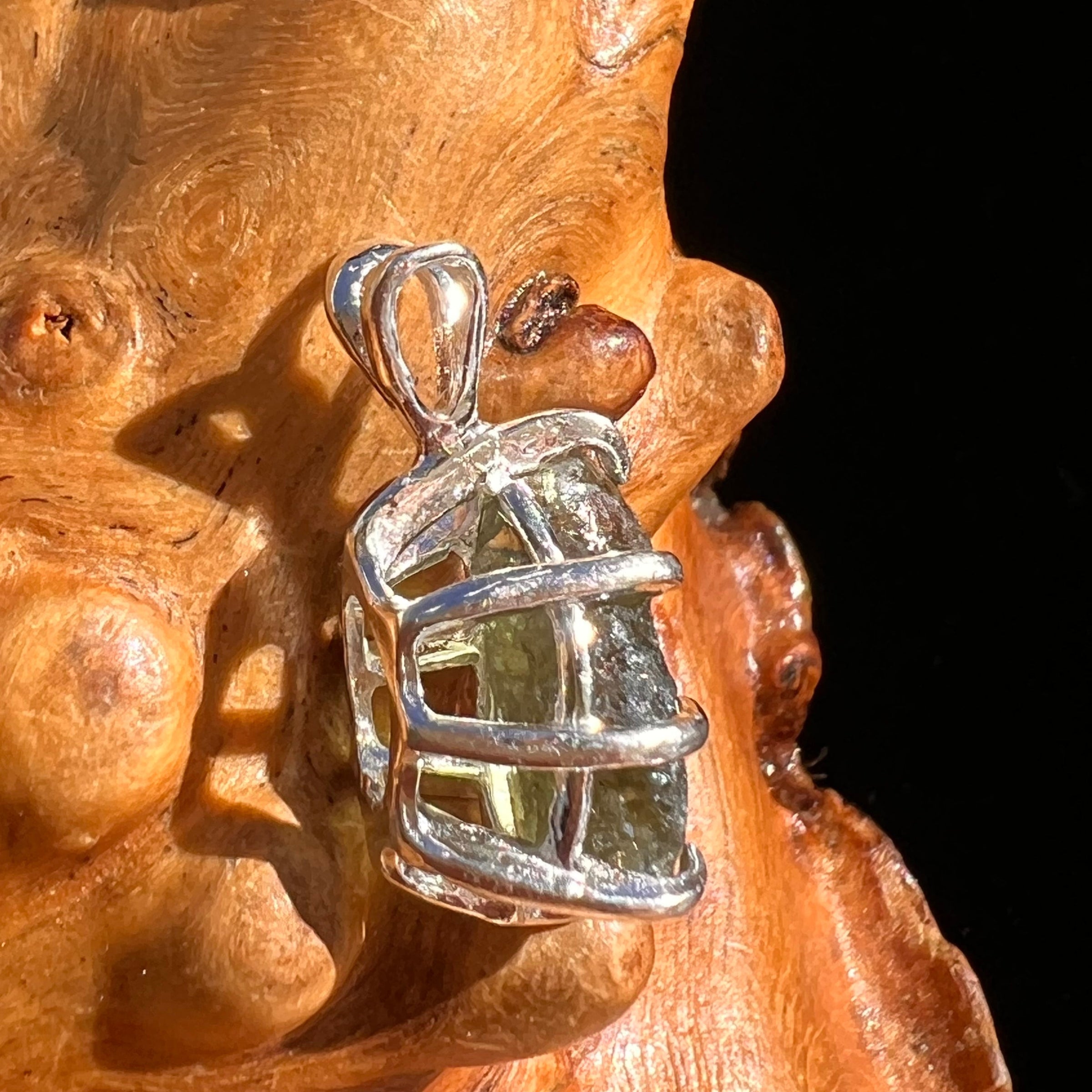 Moldavite Pendant Sterling Silver #5844-Moldavite Life