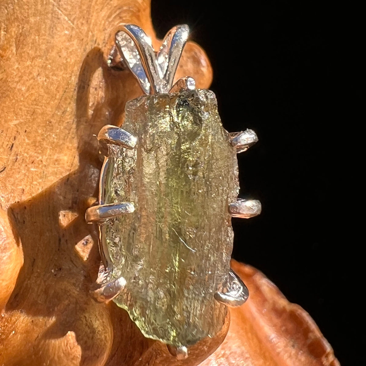 Moldavite Pendant Sterling Silver #5845-Moldavite Life