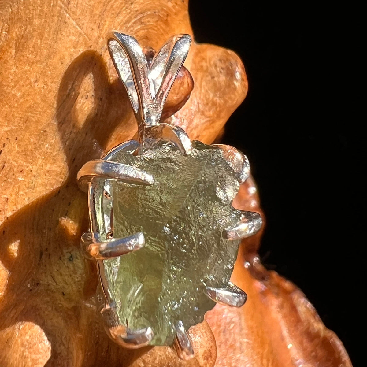 Moldavite Pendant Sterling Silver #5847-Moldavite Life