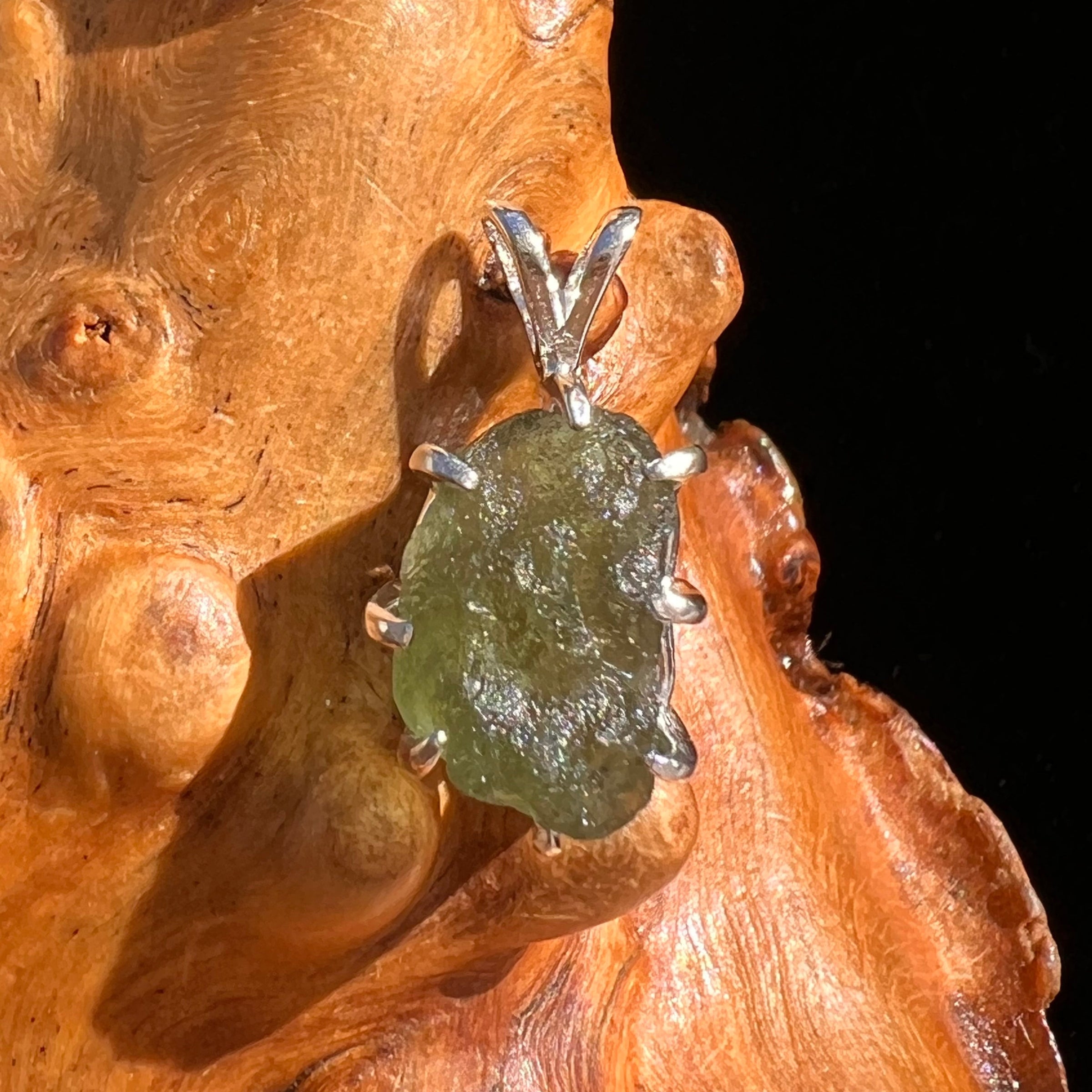 Moldavite Pendant Sterling Silver #5848-Moldavite Life