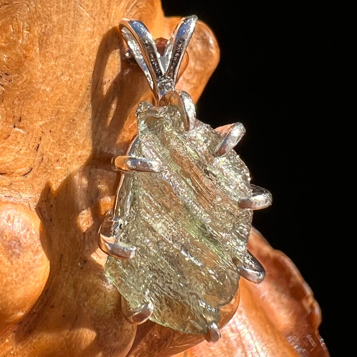 Moldavite Pendant Sterling Silver #5851-Moldavite Life
