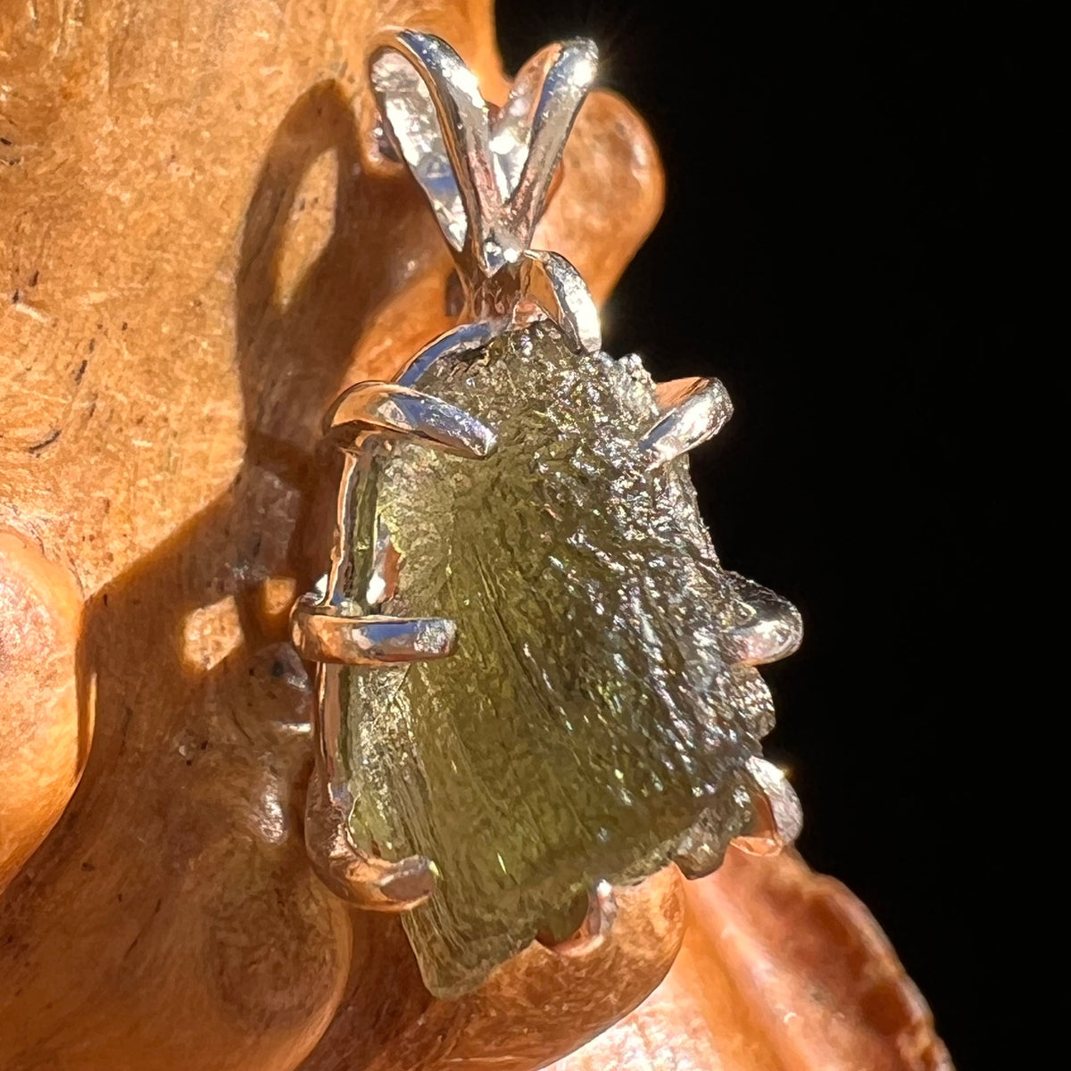 Moldavite Pendant Sterling Silver #5853-Moldavite Life