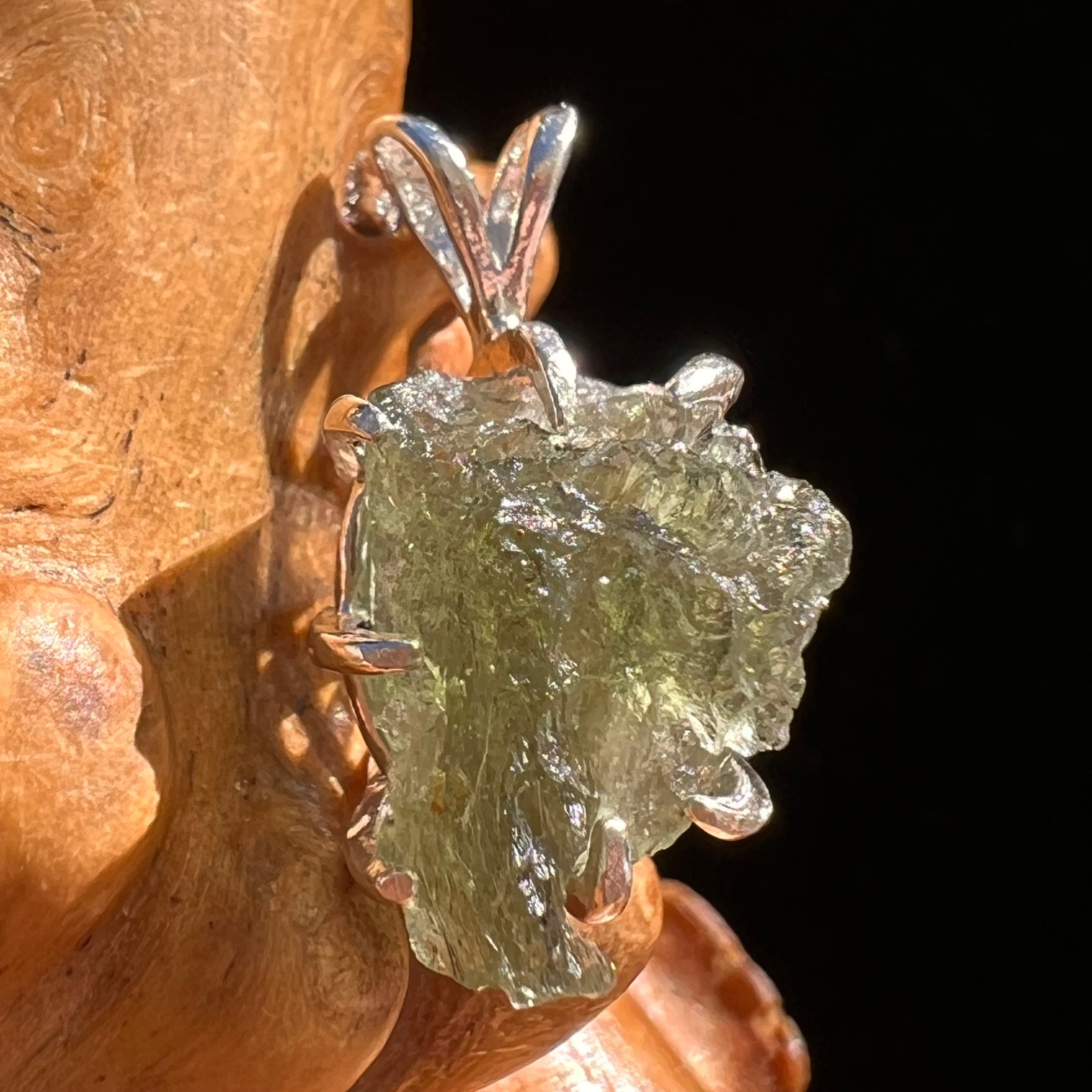 Moldavite Pendant Sterling Silver #5855-Moldavite Life
